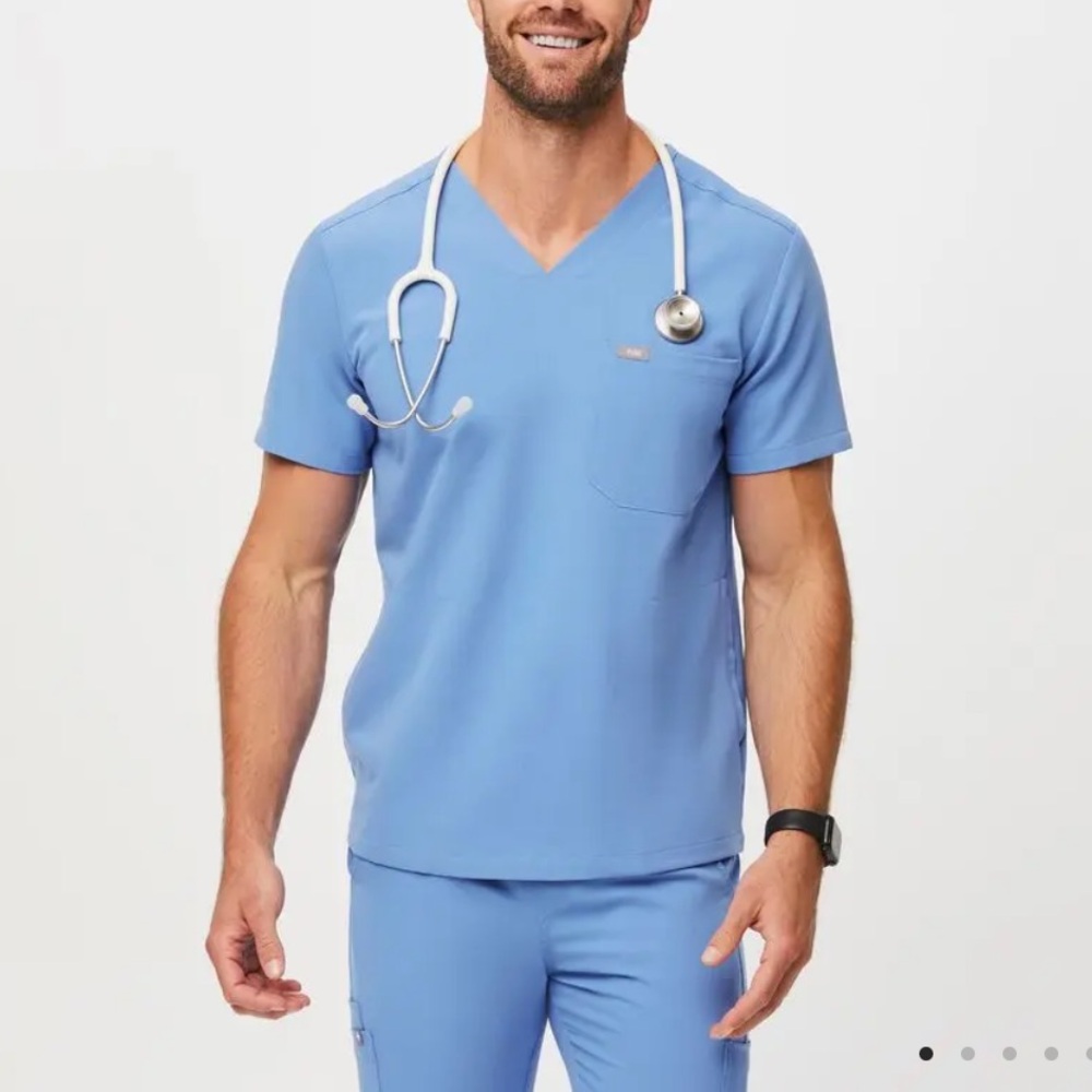 MENS FIGS SCRUBS SET CEIL BLUE XL
